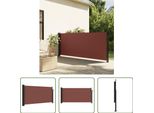 The Living Store Tenda Laterale Estensibile Marrone 100X300 Cm