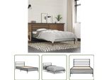 The Living Store Struttura Letto Grigio Sonoma 90X200 Cm In Legno E Metallo