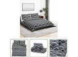 The Living Store Set Di Biancheria Da Letto Grigio 220X240 Cm In Cotone