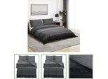 The Living Store Set Di Biancheria Da Letto Grigio Scuro 260X220 Cm In Cotone