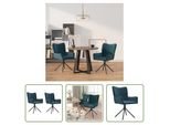 The Living Store Sedie Da Pranzo 2 Pz. Girevoli In Velluto Blu