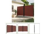 The Living Store Tenda Laterale Estensibile Marrone 200X1200 Cm