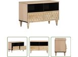 The Living Store Mobile Tv 70X33X46 Cm Legno Massiccio Mango