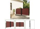 The Living Store Tenda Laterale Estensibile Marrone 140X1000 Cm