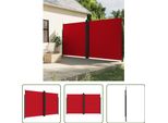 The Living Store Tenda Laterale Estensibile Rossa 200X1200 Cm