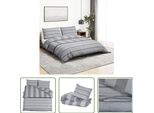 The Living Store Set Di Biancheria Da Letto Grigio 240X220 Cm In Cotone