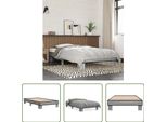 The Living Store Struttura Letto Grigio Sonoma 90X200 Cm In Legno E Metallo
