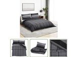 The Living Store Set Di Biancheria Da Letto Grigio Scuro 260X220 Cm In Cotone