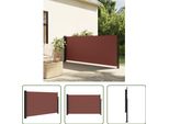 The Living Store Tenda Laterale Estensibile Marrone 120X300 Cm