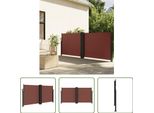 The Living Store Tenda Laterale Estensibile Marrone 120X1200 Cm