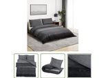 The Living Store Set Di Biancheria Da Letto Grigio Scuro 200X200 Cm In Cotone