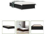 The Living Store Struttura Letto Nera 75X190 Cm In Legno E Metallo