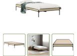 The Living Store Struttura Letto Rovere Sonoma 100X200 Cm In Legno E Metallo