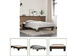 The Living Store Struttura Letto In Rovere Marrone 90X190 Cm Materiale Legno Metallo