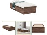 The Living Store Struttura Letto In Rovere Marrone 75X190 Cm In Materiale Ligneo