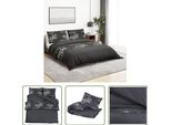 The Living Store Set Di Biancheria Da Letto Nero 260X220 Cm In Cotone