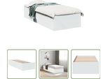The Living Store Struttura Letto Bianca 75X190 Cm In Legno