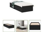 The Living Store Struttura Letto Nera 75X190 Cm In Materiale Ligneo