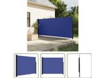 The Living Store Tenda Laterale Estensibile Blu 160X600 Cm