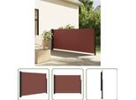The Living Store Tenda Laterale Estensibile Marrone 140X500 Cm