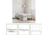 The Living Store Struttura Letto Con Testiera In Metallo Bianco 90X200 Cm