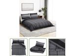 The Living Store Set Di Biancheria Da Letto Grigio Scuro 240X220 Cm In Cotone