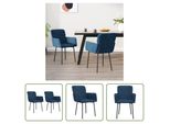 The Living Store Sedie Da Pranzo 2 Pezzi. Velluto Blu