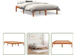 The Living Store Letto In Legno Massiccio Cera Marrone 140X200 Cm Pino