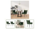 The Living Store Sedie Da Pranzo 2 Pezzi. Velluto Verde Scuro