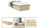 The Living Store Struttura Letto Rovere Sonoma 90X200 Cm Materiale A Base Di Legno