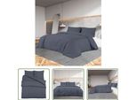 The Living Store Set Di Biancheria Da Letto Antracite 260X240 Cm In Cotone