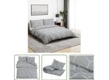 The Living Store Set Di Biancheria Da Letto Grigio 260X220 Cm In Cotone