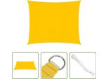 The Living Store Tenda Da Sole 160 G/M² Quadrata Gialla 4X4 M Hdpe