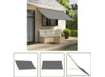The Living Store Tenda Retrattile Antracite 300X150 Cm In Tessuto E Acciaio