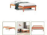 The Living Store Letto Da Giorno Marrone Cera 90X200 Cm In Legno Di Pino Massiccio