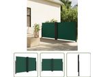 The Living Store Tenda Laterale Estensibile Verde Scuro 140X1000 Cm