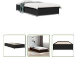 The Living Store Struttura Letto Nera 100X200 Cm In Legno E Metallo