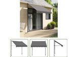 The Living Store Tenda Retrattile Antracite 200X150 Cm In Tessuto E Acciaio