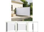 The Living Store Tenda Laterale Estensibile Bianca 160X500 Cm