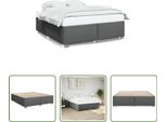 The Living Store Struttura Letto Senza Materasso Grigio Scuro 200X200 Cm In Tessuto