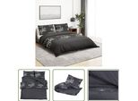 The Living Store Set Di Biancheria Da Letto Nero 260X240 Cm In Cotone