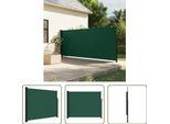 The Living Store Tenda Laterale Estensibile Verde Scuro 160X600 Cm