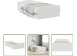 The Living Store Giroletto Con Cassetti Bianco 75X190 Cm Materiale Legno