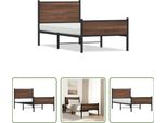 The Living Store Struttura Letto Con Testiera E Pediera In Metallo 90X200 Cm