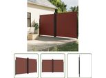 The Living Store Tenda Laterale Estensibile Marrone 200X1000 Cm
