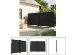 The Living Store Tenda Laterale Estensibile Nera 180X1200 Cm