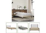 The Living Store Struttura Letto Rovere Sonoma 75X190 Cm In Legno E Metallo