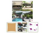 The Living Store Tenda Da Sole 160 G/M² Quadrata Colore Sabbia 2,5X2,5 M Hdpe
