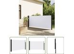 The Living Store Tenda Laterale Estensibile Bianca 120X600 Cm