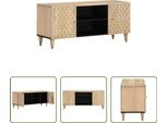 The Living Store Mobile Tv 105X33X46 Cm In Legno Massiccio Mango